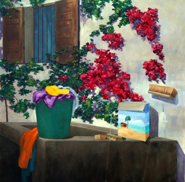 NATURE MORTE ET BOUGAINVILLIER